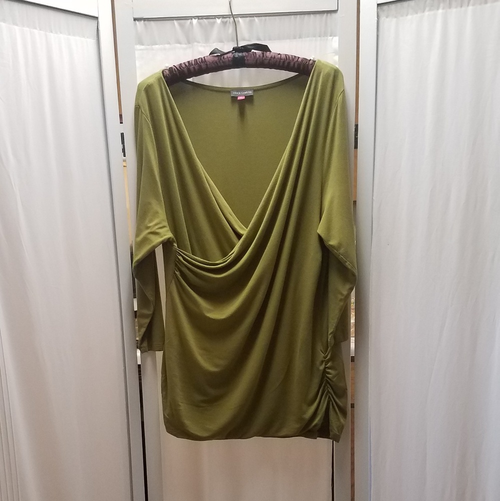 Vince Camuto faux wrap knit Jersey blouse